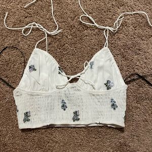 Floral white crop top